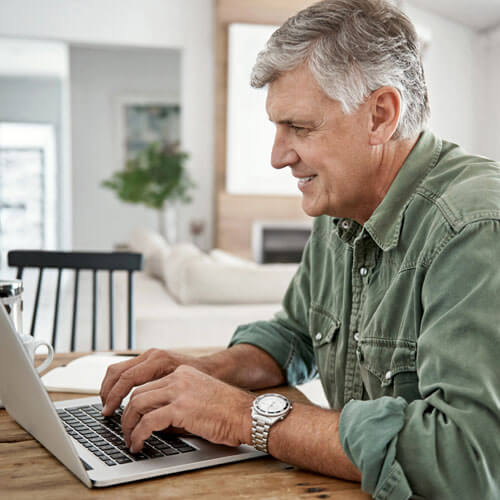 man browsing online